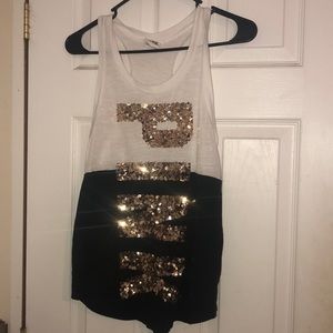 Sequined Pink tank top